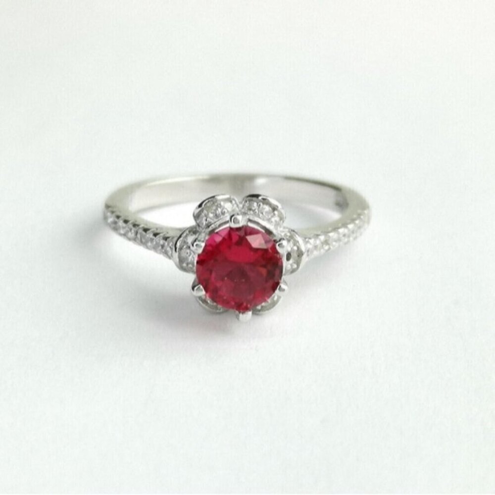 Lab Created Ruby CZ Ring size 7 - Picture 2 of 8